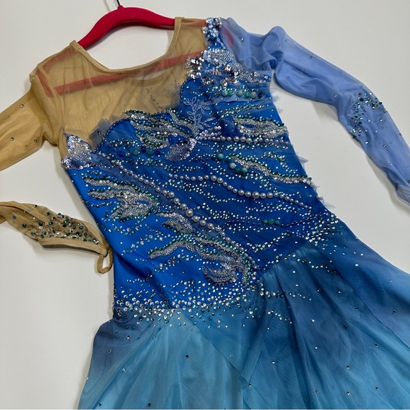 New Figure Skating Dress Size 12 (7~10T) with Hair Scrunchies (130~140cm) - Picture 7 of 11